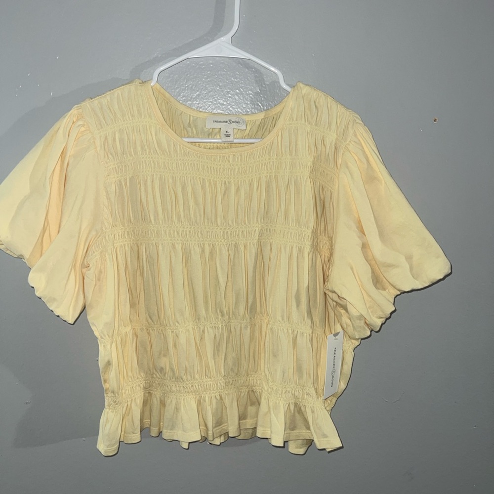 Treasure & Bond Light Yellow Ruffled Blouse